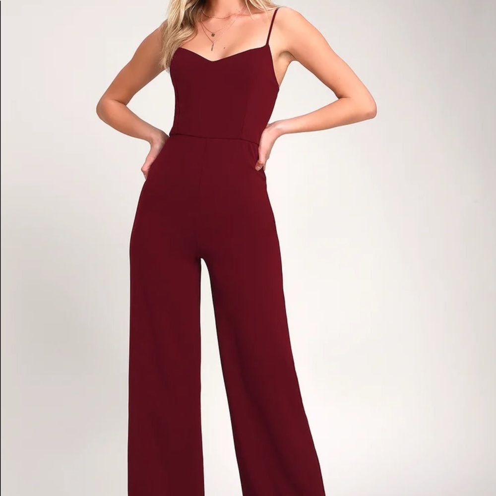 Tilia burgundy wide leg jumpsuit